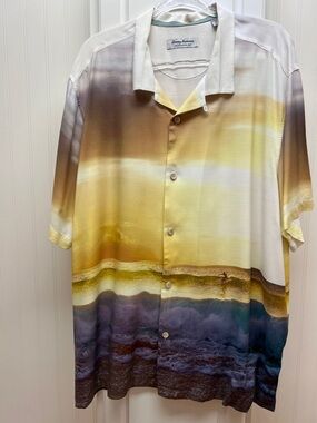 Tommy Bahama Yellow Multi Sunset Ombre Camp Shirt